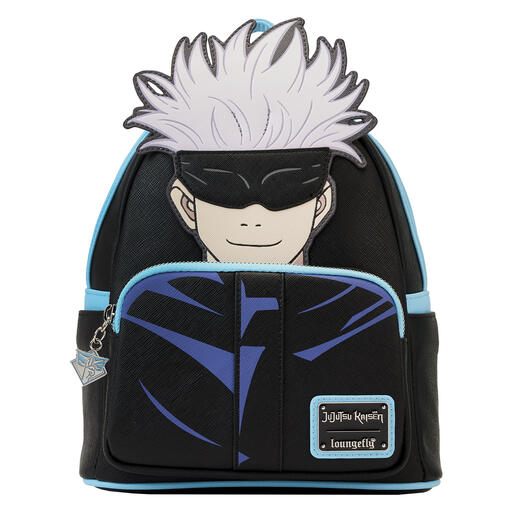 Blue and black cosplay backpack featuring Satoru Gojo
